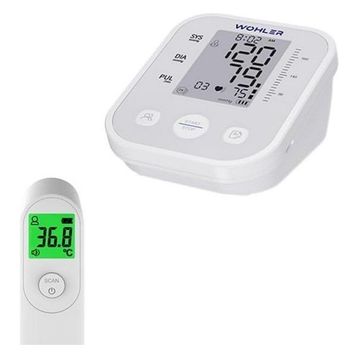 Wohler Üst Koldan Hafızalı USB Dijital Tansiyon Aleti Nabız Ölçer + Temassız Ateş Ölçer