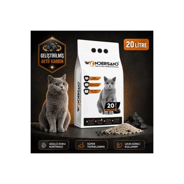 Wondersand Premium Beyaz Bentonit İnce Taneli Kokusuz Topaklanan 20 lt Kedi Kumu