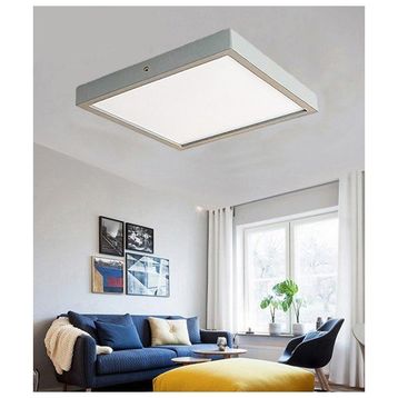 Wood Design World Ahşap Gri Çerçeveli Tavan 1'li Beyaz LED Aydınlatma Avize