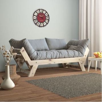 Woodesk CPT8107-210 Adalar Masif Natural-Gri Renk 2'li Kanepe