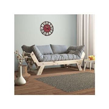 Woodesk CPT8107-210 Adalar Masif Natural-Gri Renk 2'li Kanepe