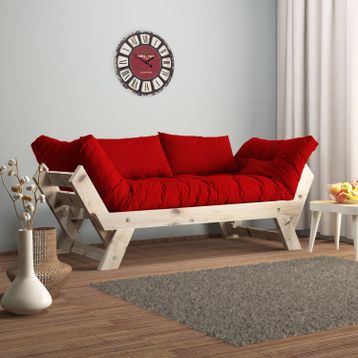 Woodesk CPT8108-210 Adalar Masif Natural-Kırmızı Renk 2'li Kanepe