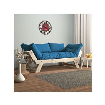 Woodesk CPT8109-210 Adalar Masif Natural-Mavi Renk 2'li Kanepe
