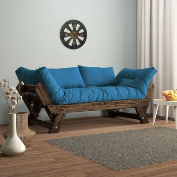 Woodesk CPT8115-210 Adalar Masif Ceviz-mavi Renk 2'li Kanepe