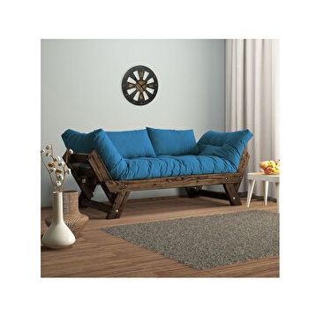 Woodesk CPT8115-210 Adalar Masif Ceviz-mavi Renk 2'li Kanepe