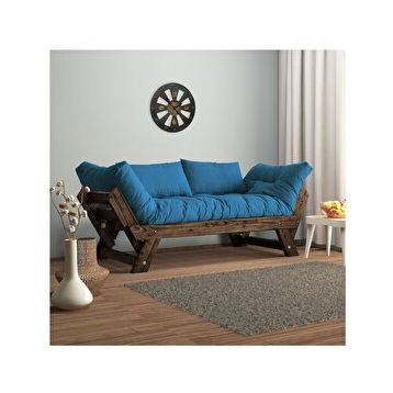 Woodesk CPT8115-210 Adalar Masif Ceviz-mavi Renk 2'li Kanepe