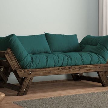 Woodesk CPT8116-210 Adalar Masif Ceviz-Petrol Renk 2'li Kanepe