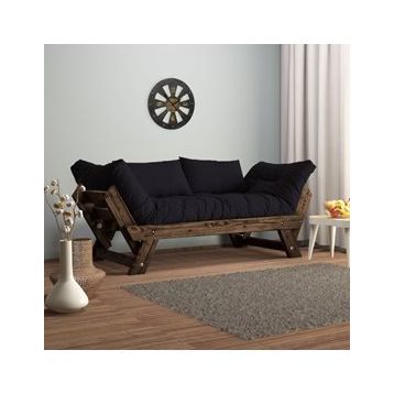 Woodesk CPT8117-210 Adalar Masif Ceviz-Siyah Renk 2'li Kanepe