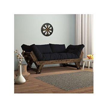 Woodesk CPT8117-210 Adalar Masif Ceviz-Siyah Renk 2'li Kanepe