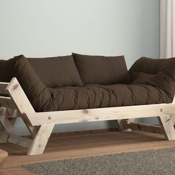 Woodesk CPT8123-210 Adalar Masif Natural-Kahve Renk 2'li Kanepe