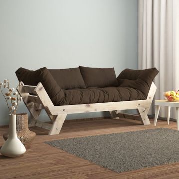 Woodesk CPT8123-210 Adalar Masif Natural-Kahve Renk 2'li Kanepe