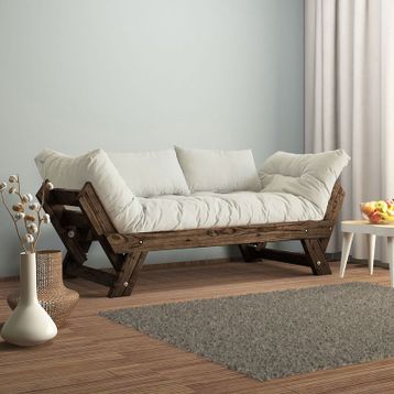 Woodesk CPT8128-210 Adalar Masif Ceviz-Kırık Beyaz Renk 2'li Kanepe