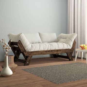 Woodesk CPT8128-210 Adalar Masif Ceviz-Kırık Beyaz Renk 2'li Kanepe