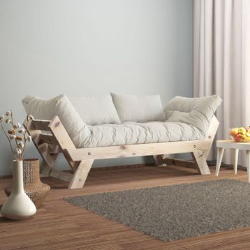 Woodesk CPT8129-210 Adalar Masif Natural-Kırık Beyaz Renk 2'li Kanepe