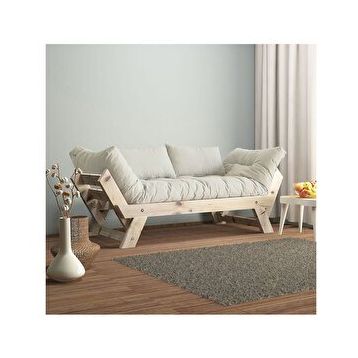 Woodesk CPT8129-210 Adalar Masif Natural-Kırık Beyaz Renk 2'li Kanepe