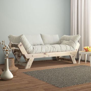 Woodesk CPT8129-210 Adalar Masif Natural-Kırık Beyaz Renk 2'li Kanepe