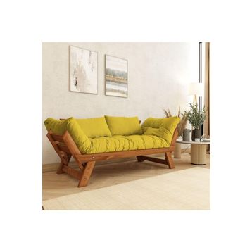 Woodesk CPT8163-210 Adalar Masif Tik-Sarı Renk 2li Kanepe