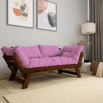 Woodesk CPT8165-210 Adalar Masif Ceviz-Pembe Renk 2li Kanepe