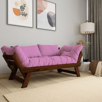 Woodesk CPT8165-210 Adalar Masif Ceviz-Pembe Renk 2li Kanepe