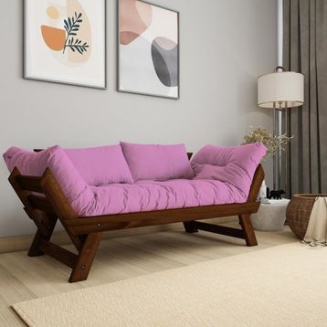 Woodesk CPT8165-210 Adalar Masif Ceviz-Pembe Renk 2li Kanepe