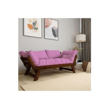 Woodesk CPT8165-210 Adalar Masif Ceviz-Pembe Renk 2li Kanepe