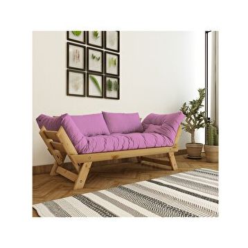 Woodesk CPT8168-210 Adalar Masif Natural-Pembe Renk 2'li Kanepe