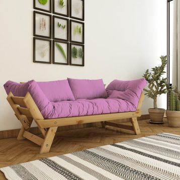 Woodesk CPT8168-210 Adalar Masif Natural-Pembe Renk 2'li Kanepe