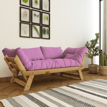 Woodesk CPT8168-210 Adalar Masif Natural-Pembe Renk 2'li Kanepe