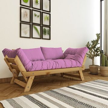 Woodesk CPT8168-210 Adalar Masif Natural-Pembe Renk 2'li Kanepe