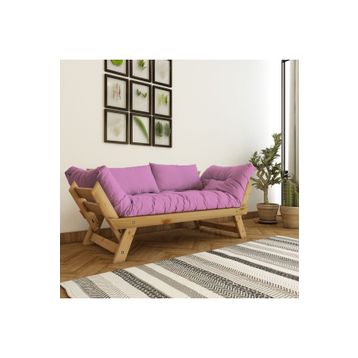 Woodesk CPT8168-210 Adalar Masif Natural-Pembe Renk 2'li Kanepe
