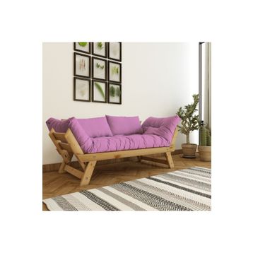 Woodesk CPT8168-210 Adalar Masif Natural-Pembe Renk 2'li Kanepe