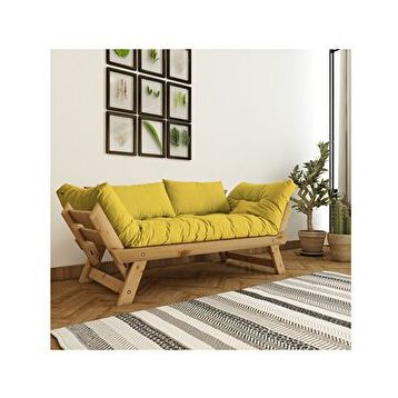 Woodesk CPT8169-210 Adalar Masif Natural-Sarı Renk 2li Kanepe