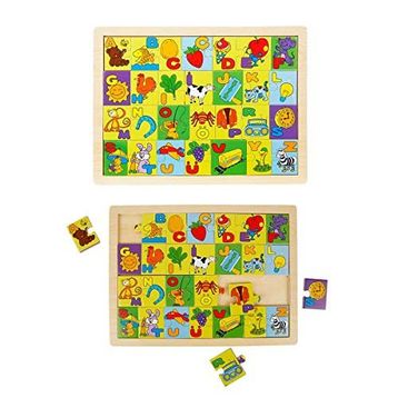 Woody Alfabe Resimli Ahşap Puzzle