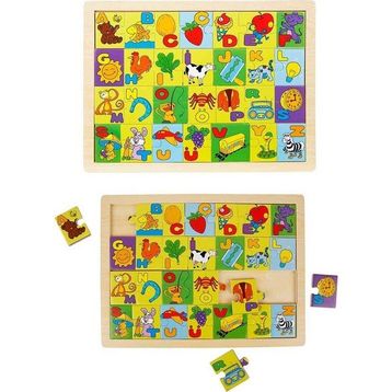 Woody Alfabe Resimli Ahşap Puzzle