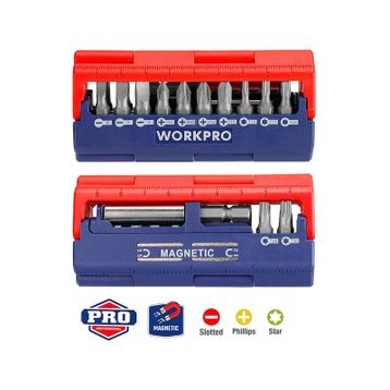 Workpro WP221062 13 Parça Manyetik CR-V Vidalama Bits Uç Seti