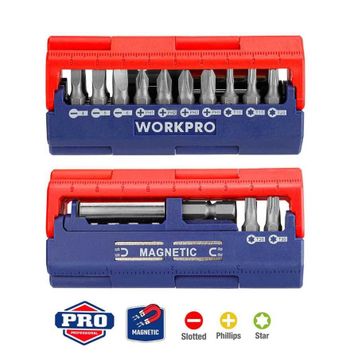 Workpro WP221062 13 Parça Manyetik CR-V Vidalama Bits Uç Seti