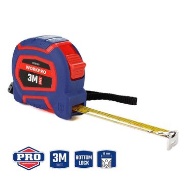 Workpro WP261008 3 m x 16 mm 10 ft Naylon Kaplama Sarı Çelik Şerit Metre