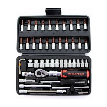 Worldforce 11503 46 Parça S-Ultra 1/4 Uzatmalı Cırcır Lokma Takımı