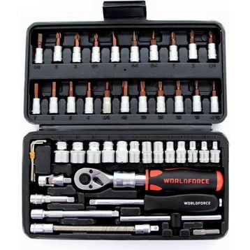 Worldforce 11503 46 Parça S-Ultra 1/4 Uzatmalı Cırcır Lokma Takımı