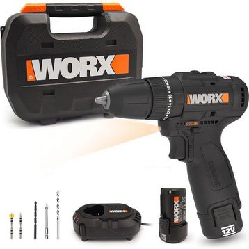Worx WX121 12 Volt 2x2 Ah Akülü Kömürsüz Darbeli Matkap ve 5 Parça Aksesuar