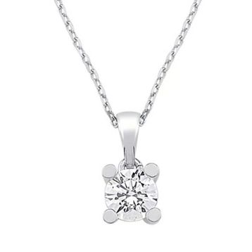 WPN3361-1 0.15 ct Karat E-F vs Pırlanta Yuvarlak Tırnak Tektaş Kolye