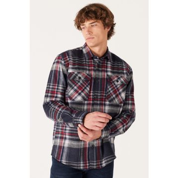 Wrangler W232138003 Antrasit Rahat Kesim Uzun Kollu Oduncu Erkek Gömlek