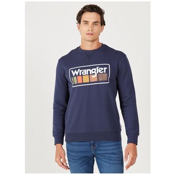 Wrangler W646H1114 Bisiklet Yaka Lacivert Erkek Sweatshirt