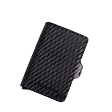 Wrapsol Çiftli Siyah Karbon Mekanizmalı Cüzdan