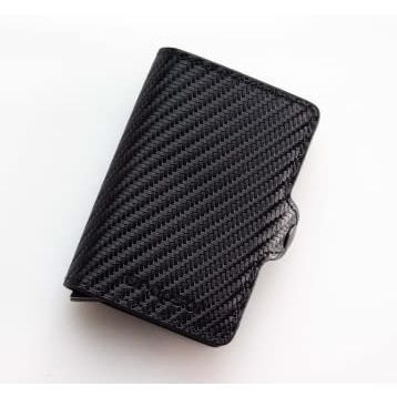 Wrapsol Çiftli Siyah Karbon Mekanizmalı Cüzdan