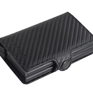 Wrapsol Çiftli Siyah Karbon Mekanizmalı Cüzdan