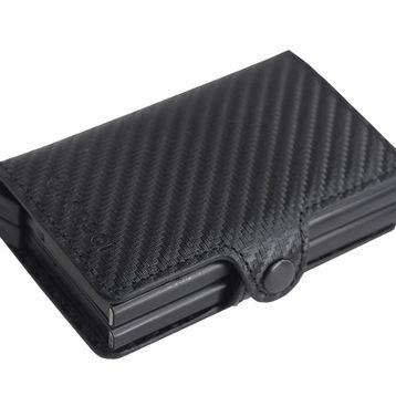 Wrapsol Çiftli Siyah Karbon Mekanizmalı Cüzdan