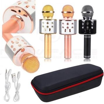 WS-858 Gümüş Bluetooth Karaoke Mikrofon