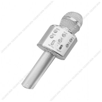 WS-858 Gümüş Bluetooth Karaoke Mikrofon