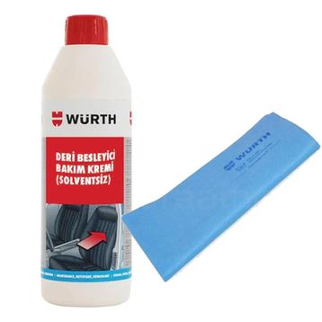 Würth 500 ml Deri Besleyici Bakım Kremi+ 130 gr Mavi Güderi Bez